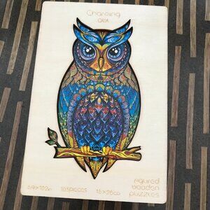 Wooden Jigsaw Puzzles for Adults Bohemian - Small Charming Owl Mosaic 103 pc's